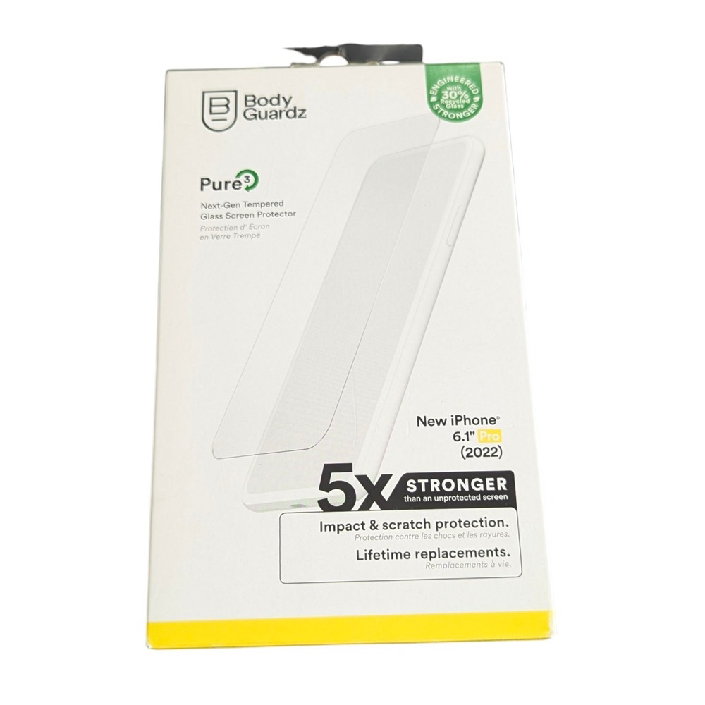 Mm4N BodyGuardz Pure 3 Tempered Glass‎ Screen Protector for Apple iPhone 14 Pro